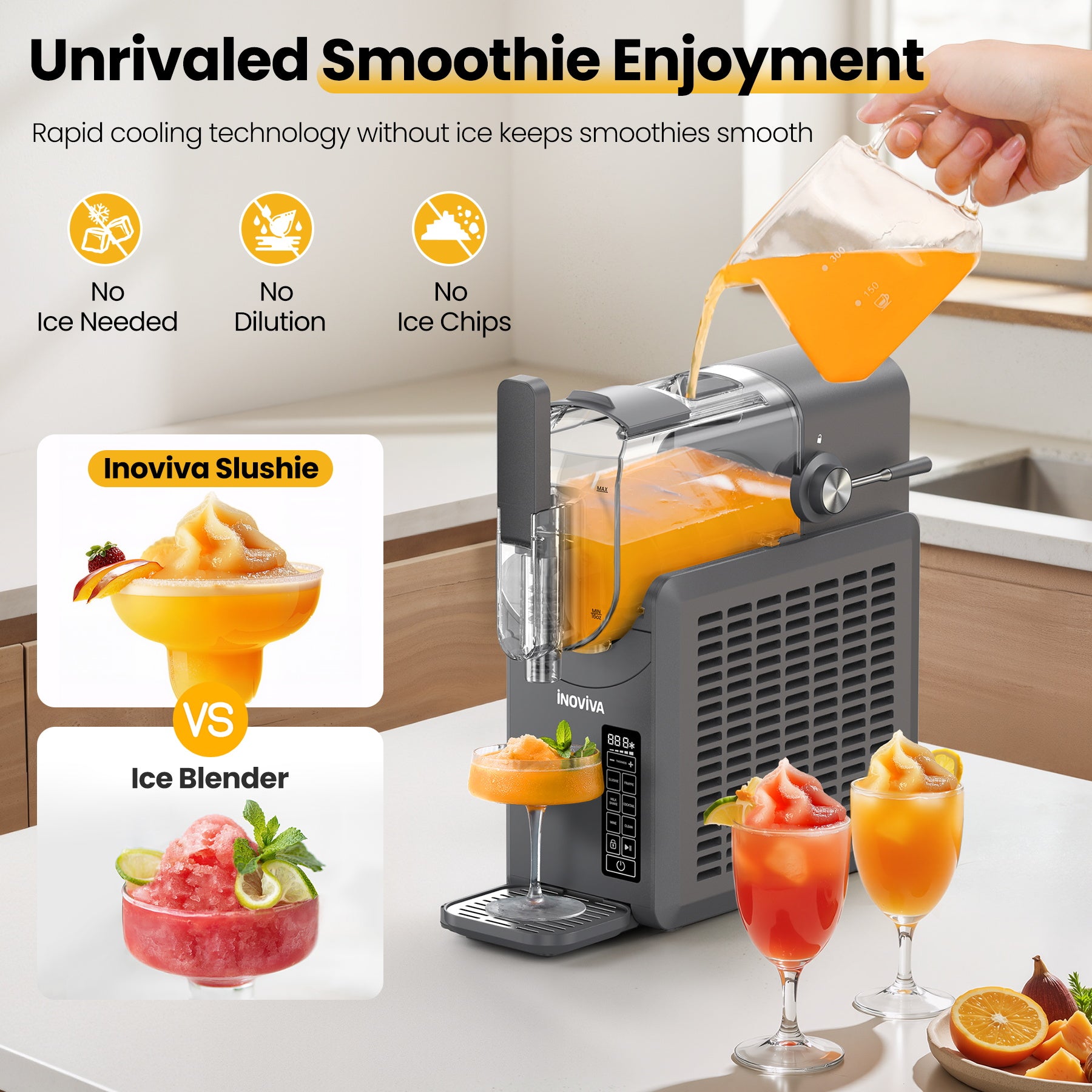 Inoviva Slushie Machine S2.0 – 88oz Large Frozen Drink Maker