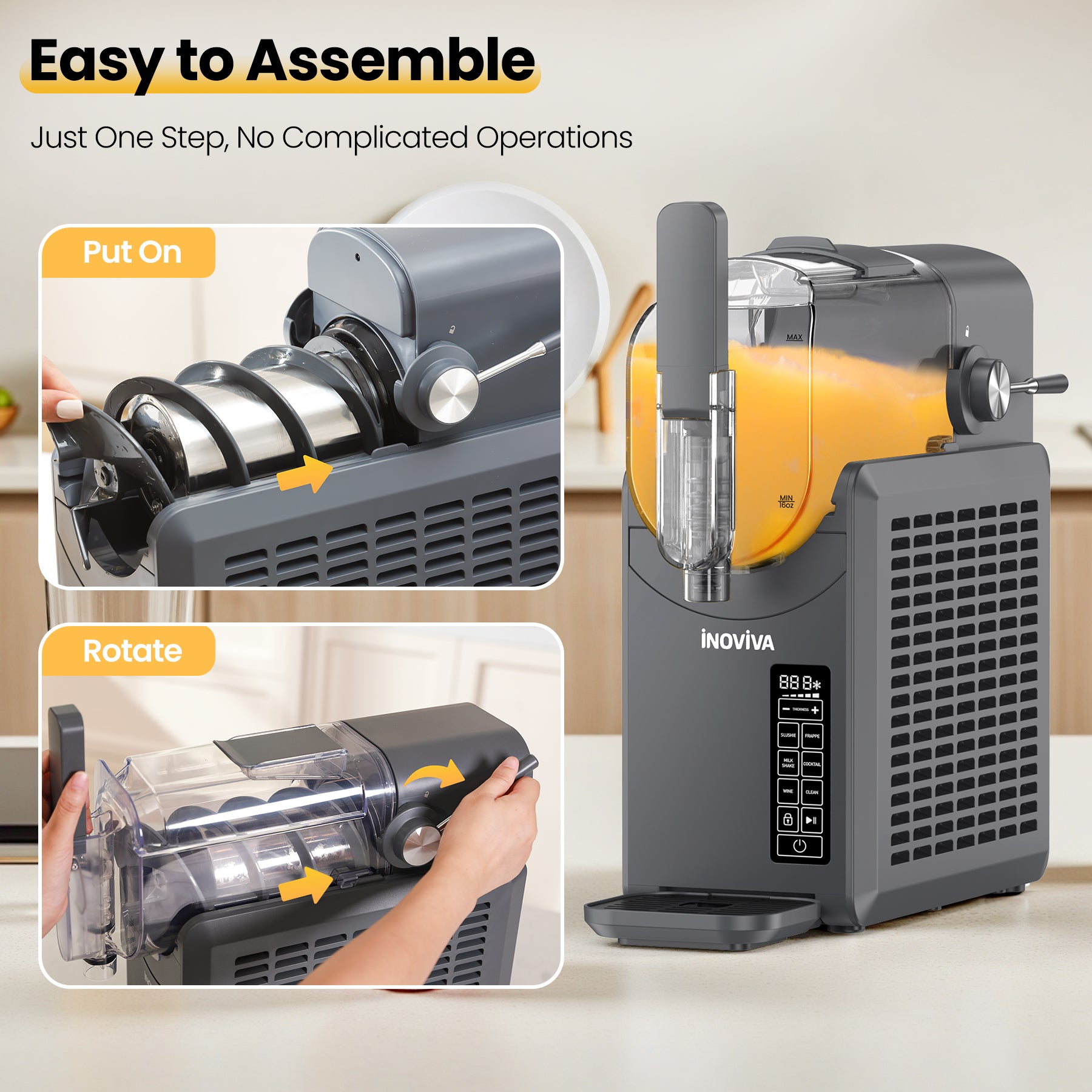 Inoviva Slushie Machine S2.0 – 88oz Large Frozen Drink Maker