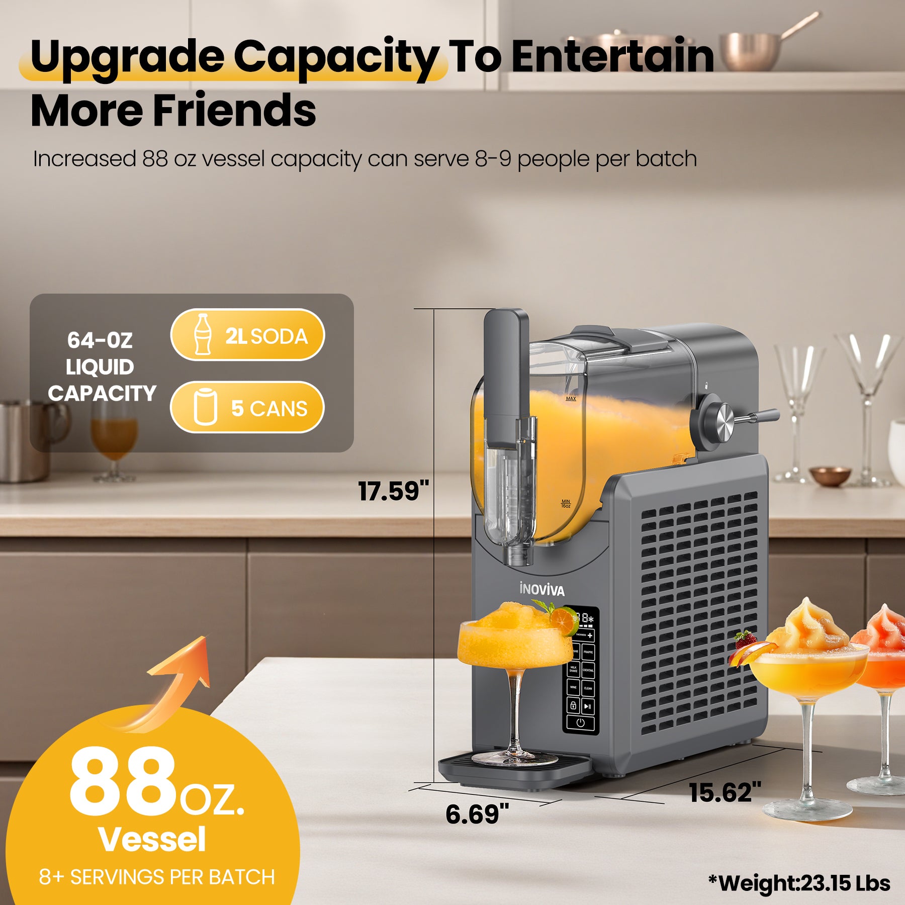 Machine à granités Inoviva S2.0 – Grande machine à boissons glacées de 2,5 L