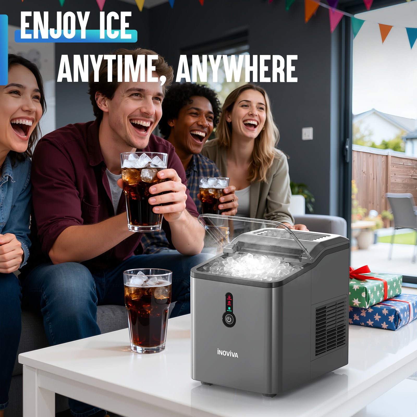Inoviva Nugget Ice Maker K1.0 – Ultra-Compact Ice Maker for Home Kitchen