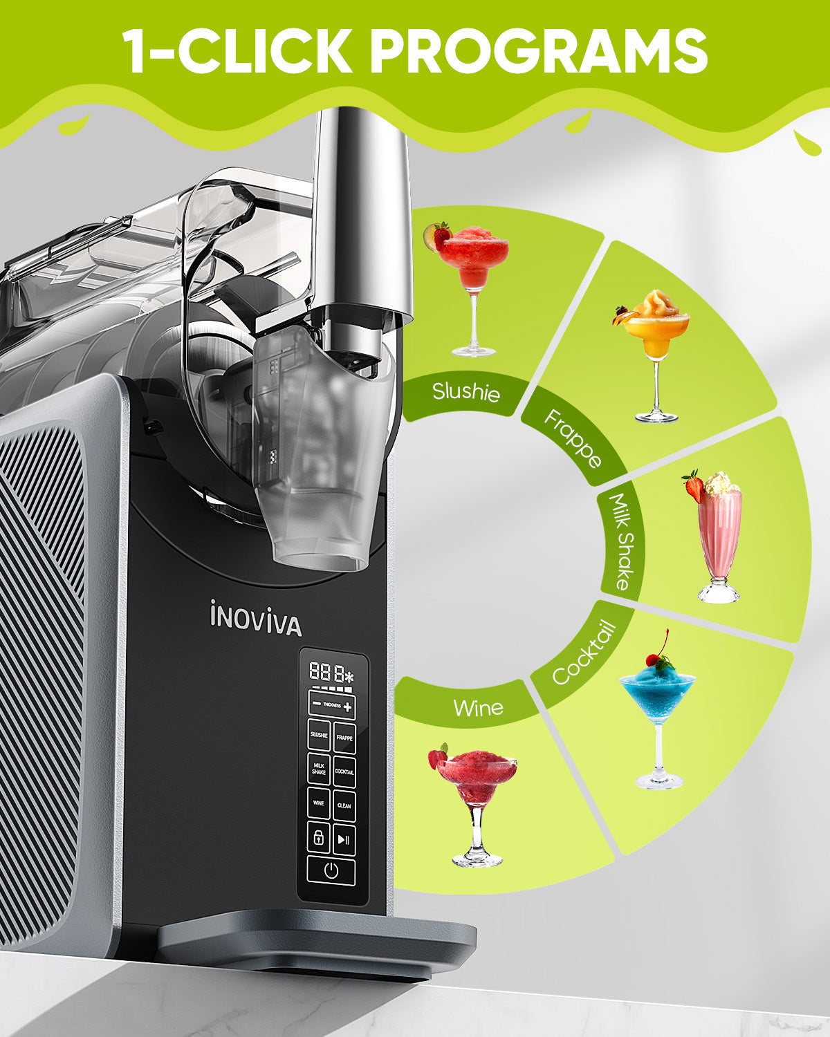 Inoviva Slushie Machine S1.2 – 68oz Upgraded Frozen Drink Maker