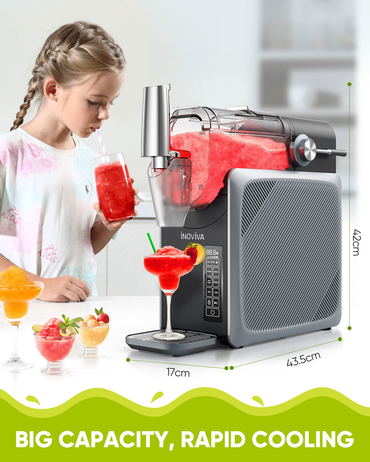 Inoviva Slushie Machine S1.2 – 68oz Upgraded Frozen Drink Maker
