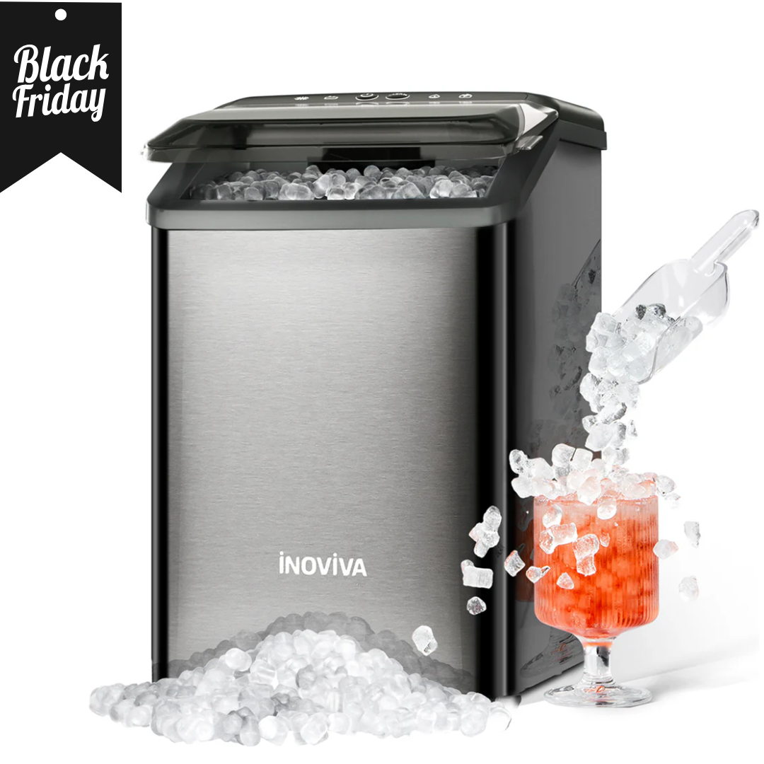 Inoviva Nugget Ice Maker K2.0 – Kompakte Kieselstein-Eismaschine für die Arbeitsplatte