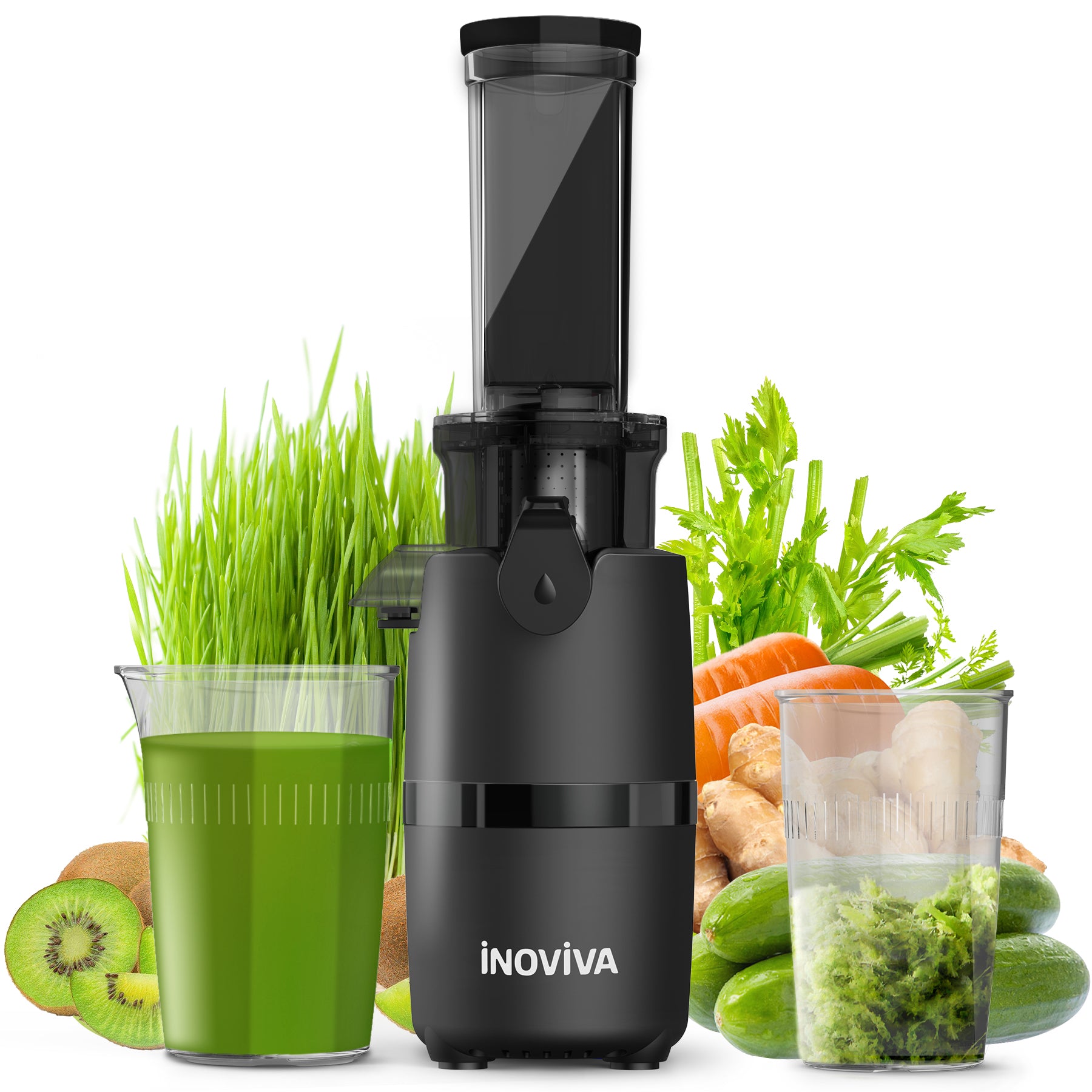 Inoviva Kaltpress-Entsafter – Kompakter Slow Juicer für Obst und Gemüse