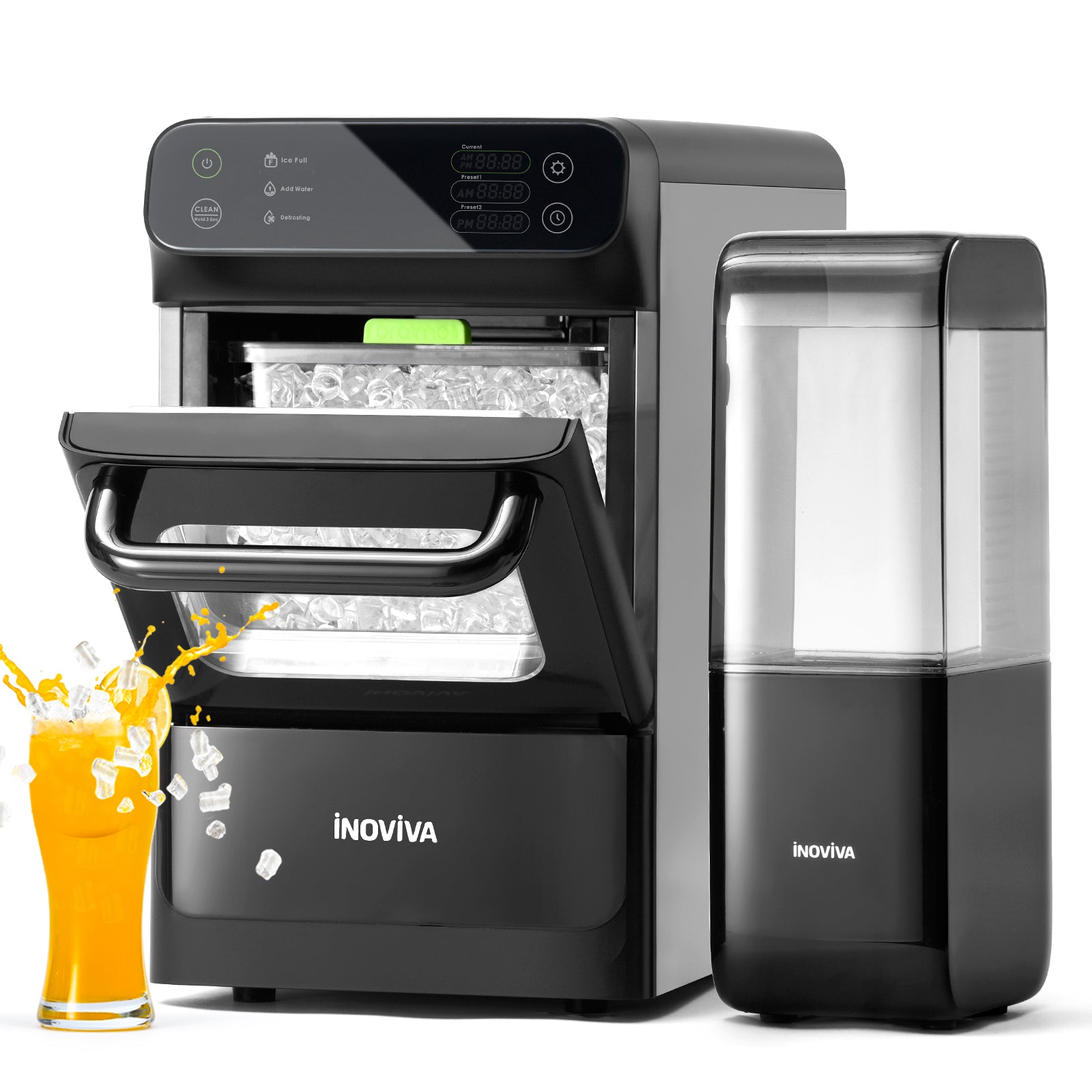 Inoviva Nugget Ice Maker K3.0 – 40lb Pebble Ice Machine with Water Tank