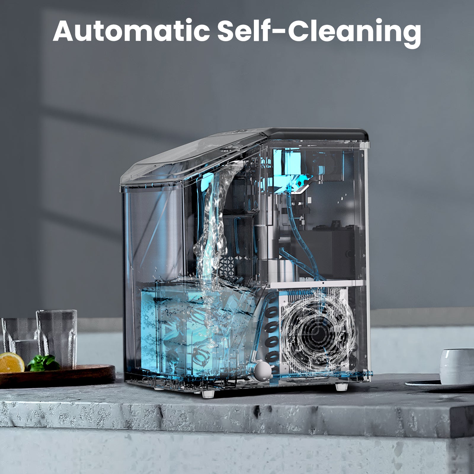 Inoviva Nugget Ice Maker K2.0 – Kompakte Kieselstein-Eismaschine für die Arbeitsplatte