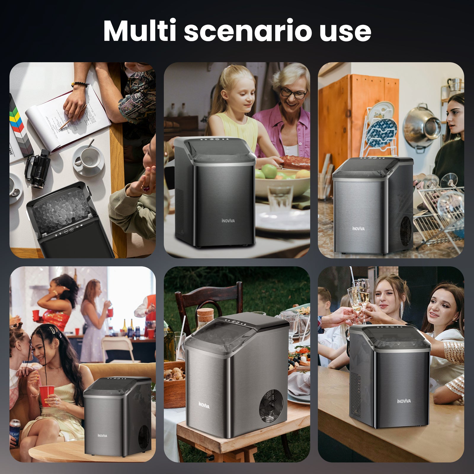 Inoviva Nugget Ice Maker K2.0 – Kompakte Kieselstein-Eismaschine für die Arbeitsplatte