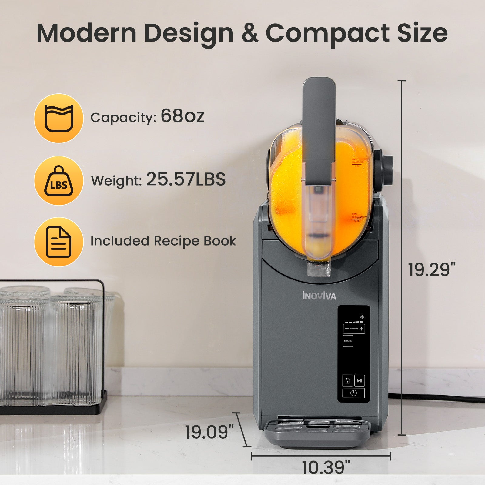 Inoviva Slushie Machine S1.0 – 68oz Classic Frozen Drink Maker